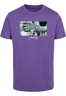 Mister Tee T-Shirt Pray 2.0 Tee Lila/Fliederfarben/Dunkelblau