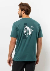Jack Wolfskin T-Shirt VONNAN S/S GRAPHIC T Grün/Dunkelgrün/Türkis