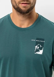 Jack Wolfskin T-Shirt VONNAN S/S GRAPHIC T Grün/Dunkelgrün/Türkis