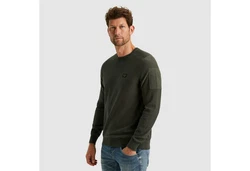 PME LEGEND Rundhalspullover American Classic Buckley Knit Dunkelgrün/Khaki