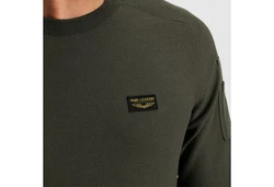 PME LEGEND Rundhalspullover American Classic Buckley Knit Dunkelgrün/Khaki