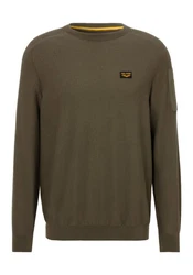 PME LEGEND Rundhalspullover American Classic Buckley Knit Dunkelgrün/Khaki