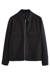 Next Kurzjacke Truckerjacke (1-St) Dunkelblau/Schwarz