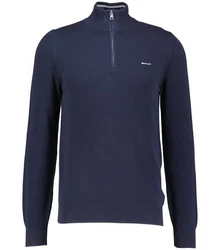 Gant Troyer COTTON PIQUE HALF ZIP marine/wei