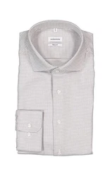 Seidensticker Businesshemd SPREAD KENT OT Grau/Creme/Braun