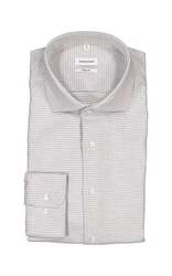 Seidensticker Businesshemd SPREAD KENT OT Grau/Creme/Braun