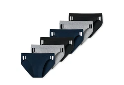 Schiesser Slip Organic Cotton mit seitlichen Streifen (3-St) im 6er Pack Dunkelblau/Blau