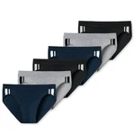 Schiesser Slip Organic Cotton mit seitlichen Streifen (3-St) im 6er Pack Dunkelblau/Blau