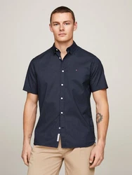 TOMMY HILFIGER Hemd NATURAL SOFT MINI PRT SHIRT nachtblau/rot/weiß
