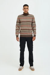 Blend Pullover Braun/Bordeaux/Beige