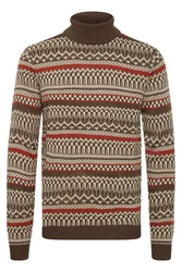 Blend Pullover Braun/Bordeaux/Beige