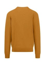 FYNCH-HATTON Strickpullover mit V-Kragen Braun/Gelb/Orange