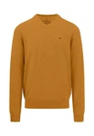 FYNCH-HATTON Strickpullover mit V-Kragen Braun/Gelb/Orange