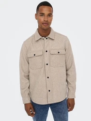 ONLY & SONS Kurzjacke Ash (1-St) Beige/Braun/Khaki/Grau