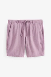 Shorts Hose aus Leinengemisch mit Gummibund (1-tlg)