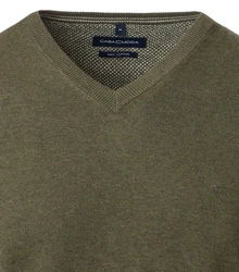 CASAMODA Strickpullover Dunkelgrün/Khaki