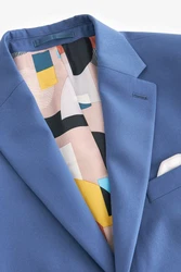 Next Baukastensakko Motion Flex Stretch Slim Fit Anzugsakko Blau/Pastell/Hellblau