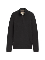 TOM TAILOR Strickpullover STRUCTURED KNIT TROYER schwarz/meliert