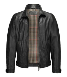 Milestone Lederjacke MSNagano Biker-Look Dunkelgrün/Grau/Schwarz/Dunkelgrau