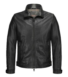 Milestone Lederjacke MSNagano Biker-Look Dunkelgrün/Grau/Schwarz/Dunkelgrau