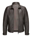 Milestone Lederjacke MSNagano Biker-Look Dunkelbraun/Grau/Braun