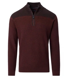 CASAMODA Troyer Strickpullover Bordeaux/Dunkelrot/Braun
