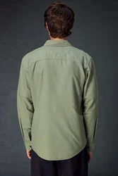 Next Langarmhemd mit Zwillingstasche Dunkelgrün/Khaki/Grün