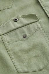 Next Langarmhemd mit Zwillingstasche Dunkelgrün/Khaki/Grün