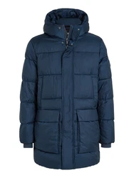 Calvin Klein Kurzmantel Long Hooded Quilt Puffer MW Dunkelblau/Blau/Hellblau