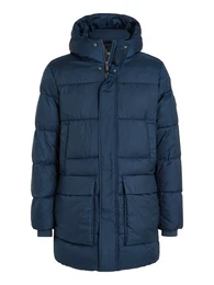 Kurzmantel LONG HOODED QUILT PUFFER MW mit Logopatch