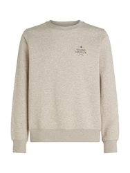 TOMMY HILFIGER HILFIGER STACK SWEATSHIRT beige/heatherot pebble