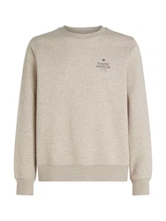 TOMMY HILFIGER HILFIGER STACK SWEATSHIRT beige/heatherot pebble