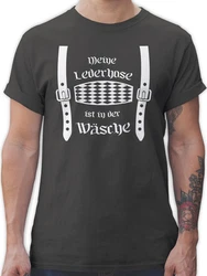 Shirtracer T-Shirt Meine Lederhose ist in der Wäsche Rauten Mode für Oktoberfest Herren Rot/Lila/Dunkelgrau/Grau/Grün/Schwarz