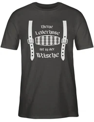 Shirtracer T-Shirt Meine Lederhose ist in der Wäsche Rauten Mode für Oktoberfest Herren Rot/Lila/Dunkelgrau/Grau/Grün/Schwarz