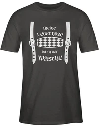 T-Shirt Meine Lederhose ist in der Wsche Rauten Mode fr Oktoberfest Herren