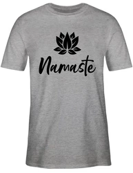 Shirtracer T-Shirt Namaste mit Lotusblüte Yoga und Wellness Geschenk schwarz
