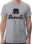 Shirtracer T-Shirt Namaste mit Lotusblüte Yoga und Wellness Geschenk schwarz