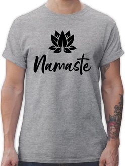 Shirtracer T-Shirt Namaste mit Lotusblüte Yoga und Wellness Geschenk Shirtracer T-Shirt Namaste mit Lotusblüte Yoga und Wellness Geschenk