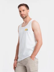 OMBRE Tanktop mit Print Weiß/Schwarz/Creme/Dunkelblau