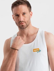 OMBRE Tanktop mit Print Weiß/Schwarz/Creme/Dunkelblau