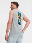 OMBRE Tanktop mit Print Silber/Hellgrau/Grau