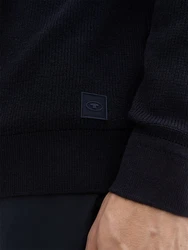 TOM TAILOR Strickpullover structured knit troy Dunkelblau/Hellblau/Blau