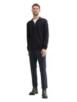 TOM TAILOR Strickpullover structured knit troy Dunkelblau/Hellblau/Blau