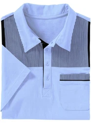 Sieh an! T-Shirt Poloshirt Grau/Hellblau/Blau