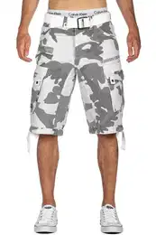 Cargoshorts Herren kurze Hose bapanoramique Camo Wei M mit Grtel