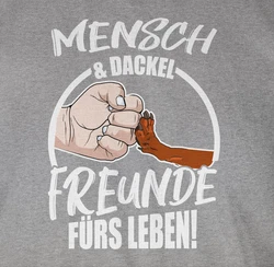 Shirtracer T-Shirt Mensch & Dackel Freunde fürs Leben Braun/Beige