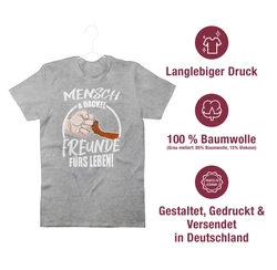 Shirtracer T-Shirt Mensch & Dackel Freunde fürs Leben Braun/Beige