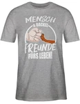 Shirtracer T-Shirt Mensch & Dackel Freunde fürs Leben Braun/Beige