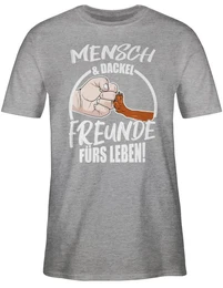 T-Shirt Mensch & Dackel Freunde frs Leben Geschenk fr Hundebesitzer