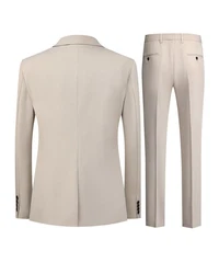 Allthemen Anzug Businessanzug Slim Fit Herren Khaki/Beige/Braun/Grau